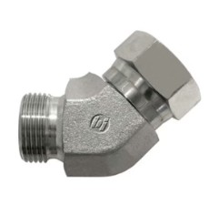 BSPP Male Cone x BSPP Swivel Female 45 deg Compact Elbow