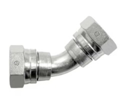 BSPP Swivel Female x BSPP Swivel Female 45 deg Swept Elbow